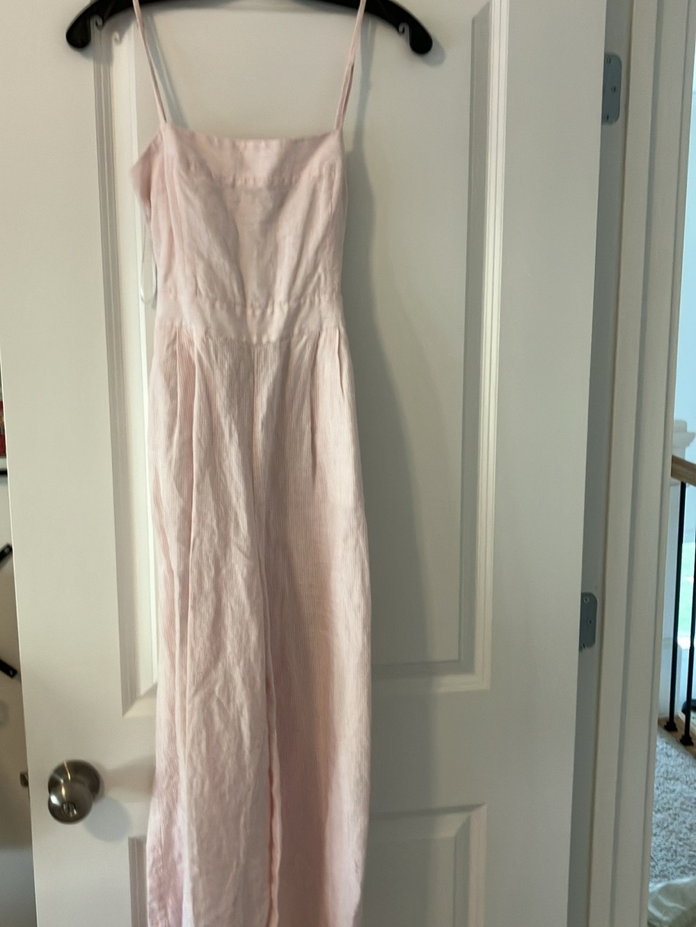 J. Crew Pale Pink Spaghetti-Strap Wide-Leg Jumpsuit